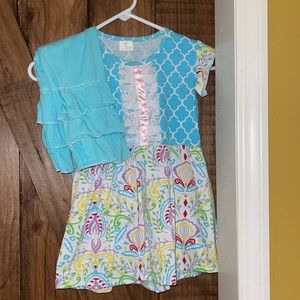 Girls outfit spring boutique size 6-7t capris